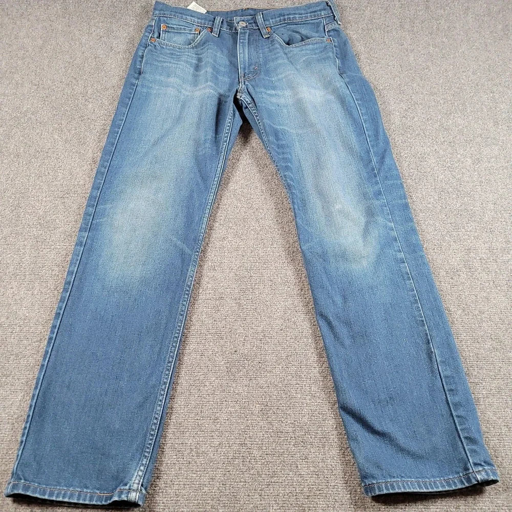 Levis 514 Jeans Mens 32x33 Blue Medium Wash Straight Leg Stretch‎ Denim Zip Fly
